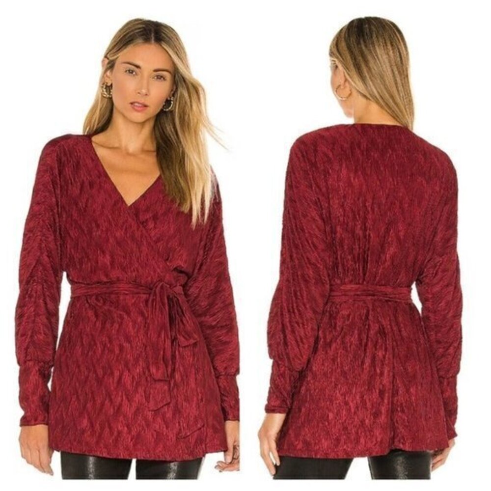 House of Harlow 1960 x REVOLVE Nona Wrap Top - Dark Red